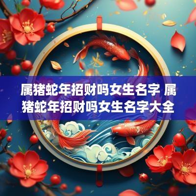 属猪蛇年招财吗女生名字 属猪蛇年招财吗女生名字大全