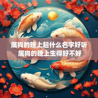 属狗的晚上起什么名字好听 属狗的晚上生得好不好