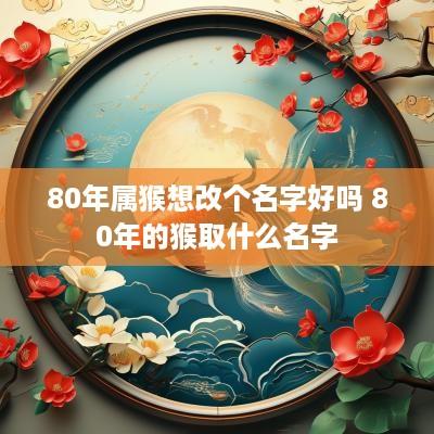 80年属猴想改个名字好吗 80年的猴取什么名字