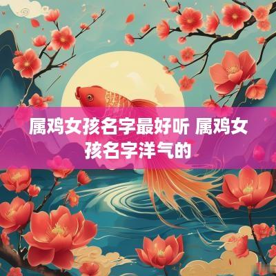 属鸡女孩名字最好听 属鸡女孩名字洋气的