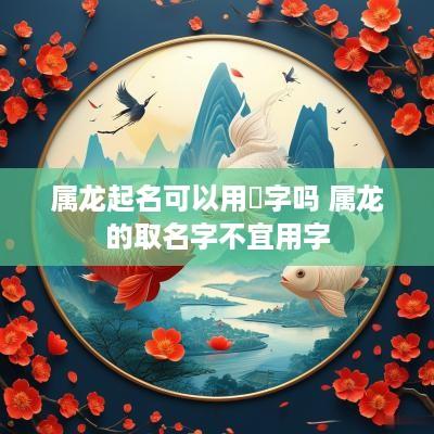 属龙起名可以用珃字吗 属龙的取名字不宜用字
