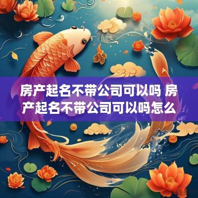 房产起名不带公司可以吗 房产起名不带公司可以吗怎么起