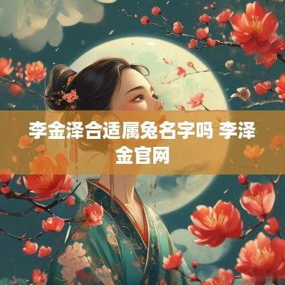 李金泽合适属兔名字吗 李泽金官网