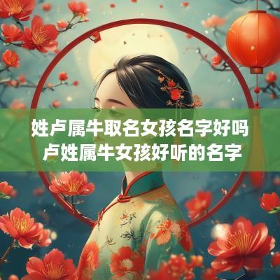 姓卢属牛取名女孩名字好吗 卢姓属牛女孩好听的名字