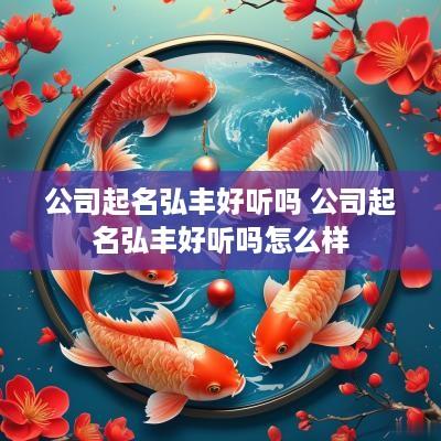 公司起名弘丰好听吗 公司起名弘丰好听吗怎么样