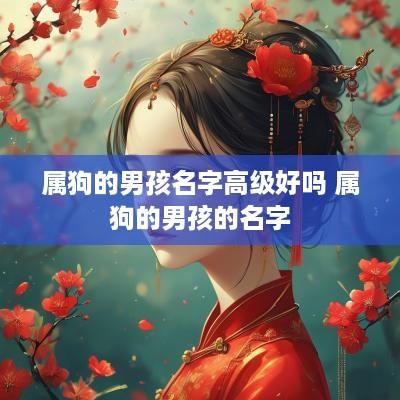 属狗的男孩名字高级好吗 属狗的男孩的名字