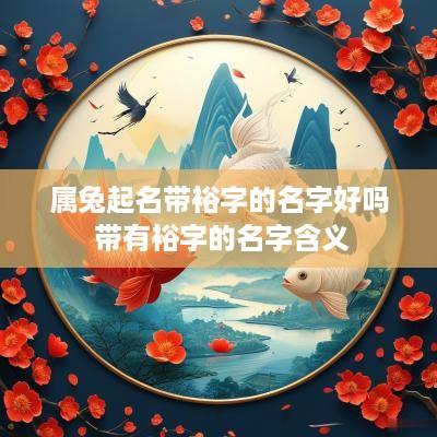 属兔起名带裕字的名字好吗 带有裕字的名字含义