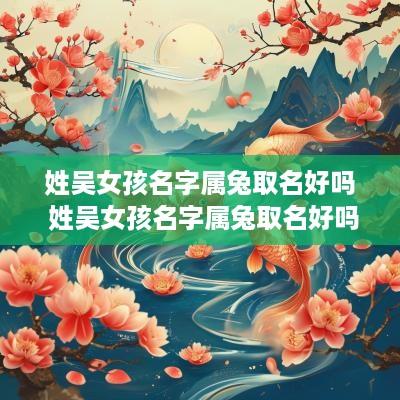 姓吴女孩名字属兔取名好吗 姓吴女孩名字属兔取名好吗