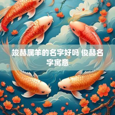 竣赫属羊的名字好吗 俊赫名字寓意