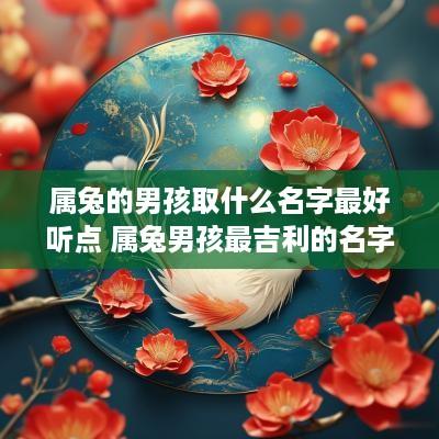 属兔的男孩取什么名字最好听点 属兔男孩最吉利的名字简单