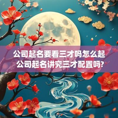 公司起名要看三才吗怎么起 公司起名讲究三才配置吗?