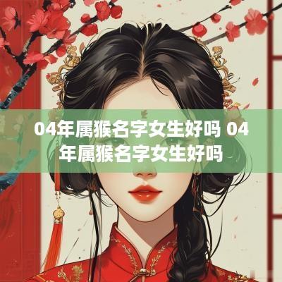 04年属猴名字女生好吗 04年属猴名字女生好吗