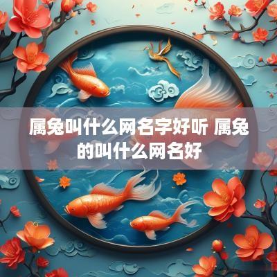 属兔叫什么网名字好听 属兔的叫什么网名好