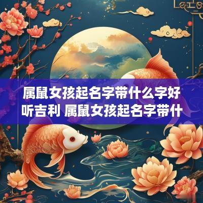 属鼠女孩起名字带什么字好听吉利 属鼠女孩起名字带什么字好听吉利呢