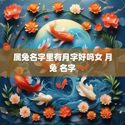 属兔名字里有月字好吗女 月兔 名字
