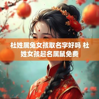 杜姓属兔女孩取名字好吗 杜姓女孩起名属鼠免费