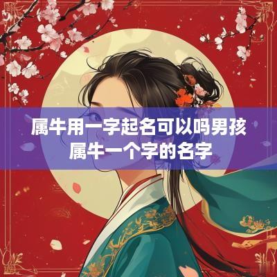 属牛用一字起名可以吗男孩 属牛一个字的名字