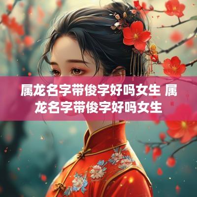属龙名字带俊字好吗女生 属龙名字带俊字好吗女生