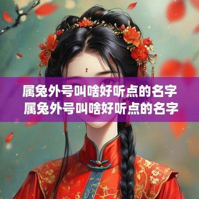 属兔外号叫啥好听点的名字 属兔外号叫啥好听点的名字呢