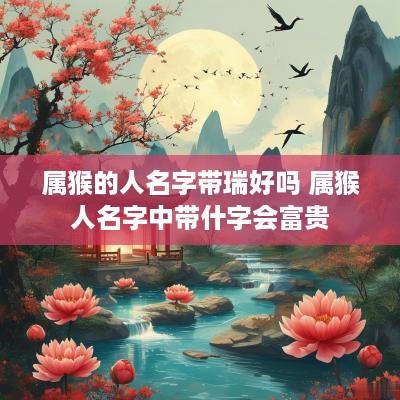 属猴的人名字带瑞好吗 属猴人名字中带什字会富贵