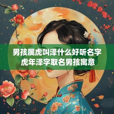 男孩属虎叫泽什么好听名字 蛇年泽字取名男孩寓意