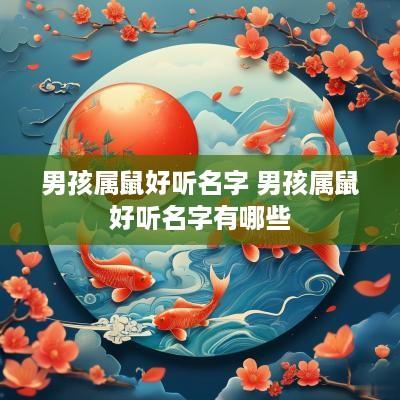 男孩属鼠好听名字 男孩属鼠好听名字有哪些