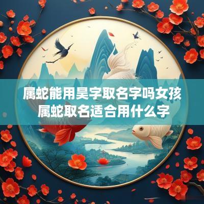 属蛇能用昊字取名字吗女孩 属蛇取名适合用什么字