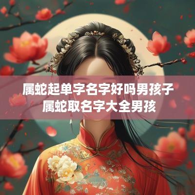 属蛇起单字名字好吗男孩子 属蛇取名字大全男孩
