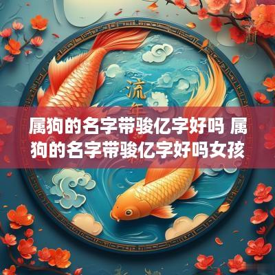 属狗的名字带骏亿字好吗 属狗的名字带骏亿字好吗女孩