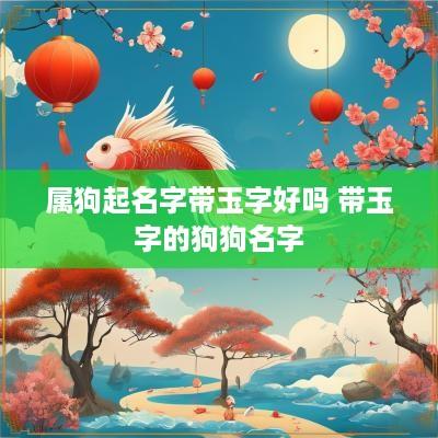 属狗起名字带玉字好吗 带玉字的狗狗名字