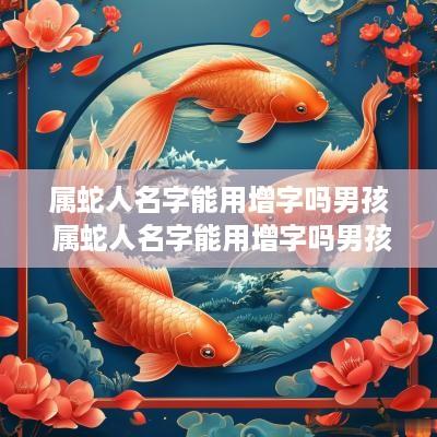 属蛇人名字能用增字吗男孩 属蛇人名字能用增字吗男孩子