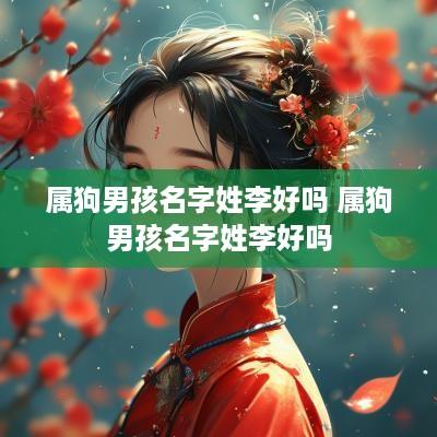 属狗男孩名字姓李好吗 属狗男孩名字姓李好吗