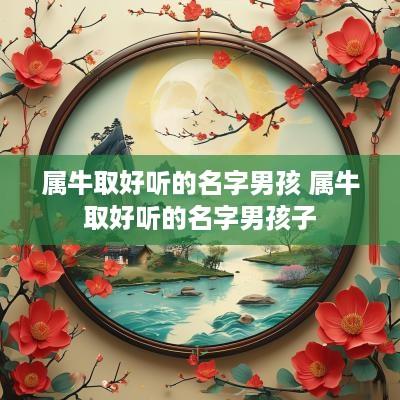 属牛取好听的名字男孩 属牛取好听的名字男孩子