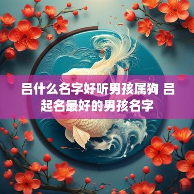 吕什么名字好听男孩属狗 吕起名最好的男孩名字