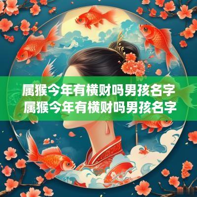 属猴今年有横财吗男孩名字 属猴今年有横财吗男孩名字大全