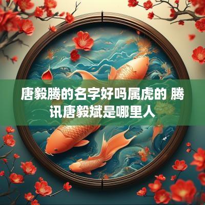 唐毅腾的名字好吗属虎的 腾讯唐毅斌是哪里人