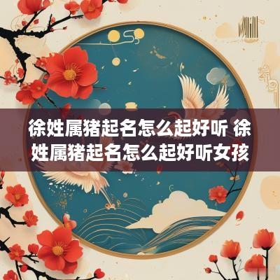 徐姓属猪起名怎么起好听 徐姓属猪起名怎么起好听女孩
