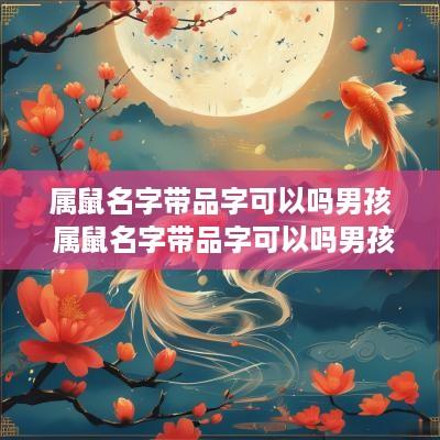 属鼠名字带品字可以吗男孩 属鼠名字带品字可以吗男孩子