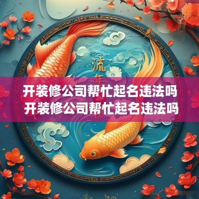 开装修公司帮忙起名违法吗 开装修公司帮忙起名违法吗怎么举报