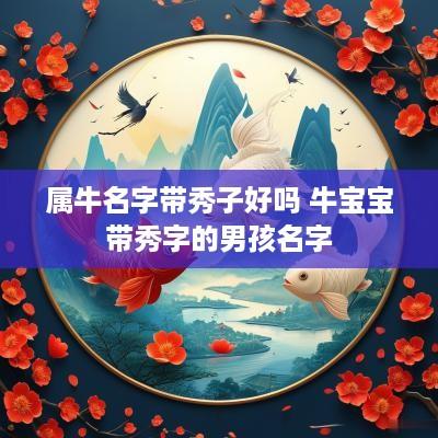 属牛名字带秀子好吗 牛宝宝带秀字的男孩名字