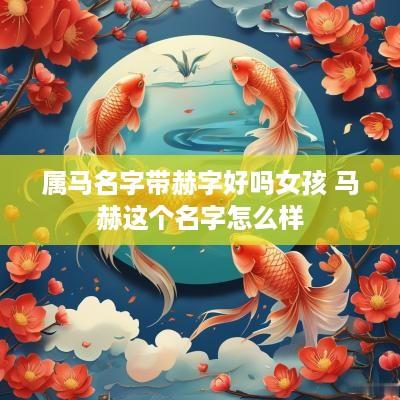 属马名字带赫字好吗女孩 马赫这个名字怎么样