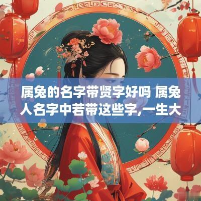属兔的名字带贤字好吗 属兔人名字中若带这些字,一生大富大贵