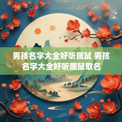 男孩名字大全好听属鼠 男孩名字大全好听属鼠取名