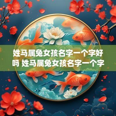 姓马属兔女孩名字一个字好吗 姓马属兔女孩名字一个字好吗