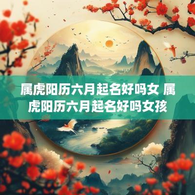 属虎阳历六月起名好吗女 属虎阳历六月起名好吗女孩