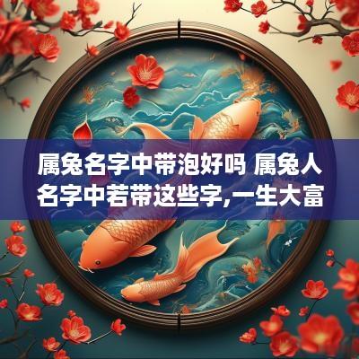 属兔名字中带泡好吗 属兔人名字中若带这些字,一生大富大贵