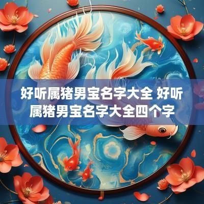 好听属猪男宝名字大全 好听属猪男宝名字大全四个字