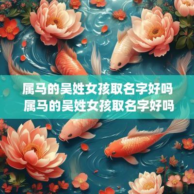 属马的吴姓女孩取名字好吗 属马的吴姓女孩取名字好吗