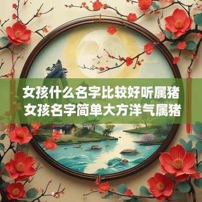 女孩什么名字比较好听属猪 女孩名字简单大方洋气属猪