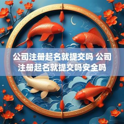 公司注册起名就提交吗 公司注册起名就提交吗安全吗